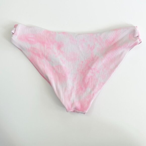 BECCA by Rebecca Ribbed Pink Tie Dye Bathing Suit Hipster Bikini Bottom - Jordan - Picture 2 of 6